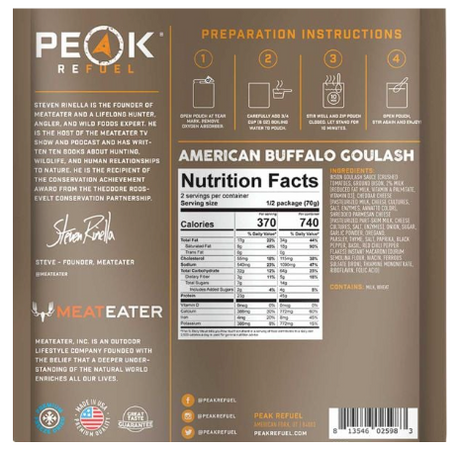 PEAK REFUEL STEVEN RINELLA SIGNATURE BUFFALO GOULASH MEAL