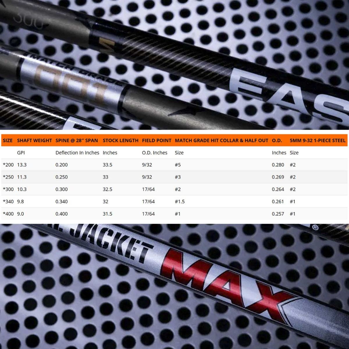Easton 5MM FMJ MAX Match Grade Dozen Arrow Shafts – ElkShape